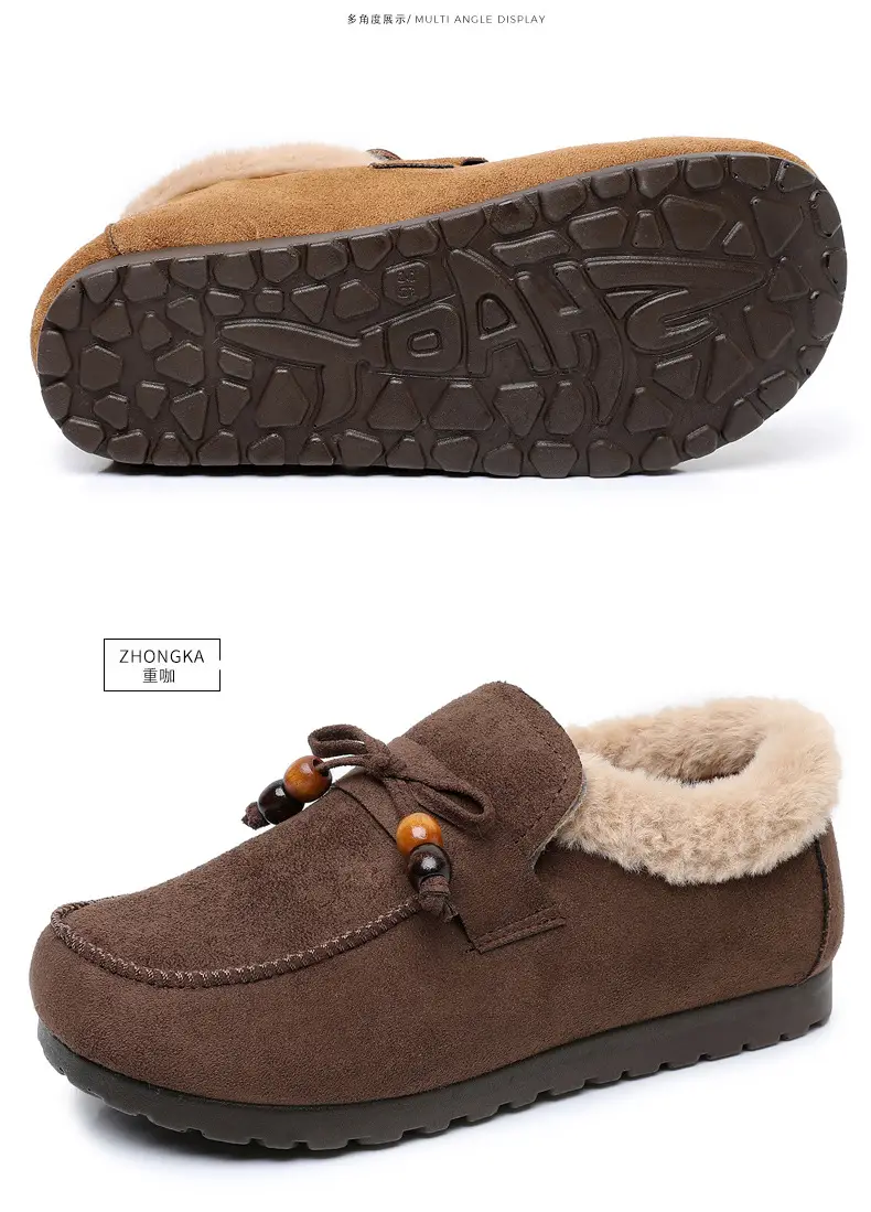 Plush Birkenstock Cotton Shoes for Women 2025 Autumn and Winter New Style Comfortable and Warm Lazy Slip-On Beanie Shoes Loafers Furry Shoes — feature 40