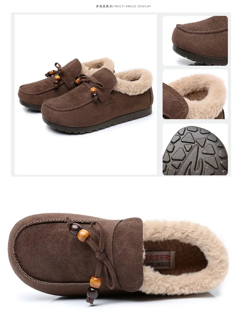 Plush Birkenstock Cotton Shoes for Women 2025 Autumn and Winter New Style Comfortable and Warm Lazy Slip-On Beanie Shoes Loafers Furry Shoes — feature 41