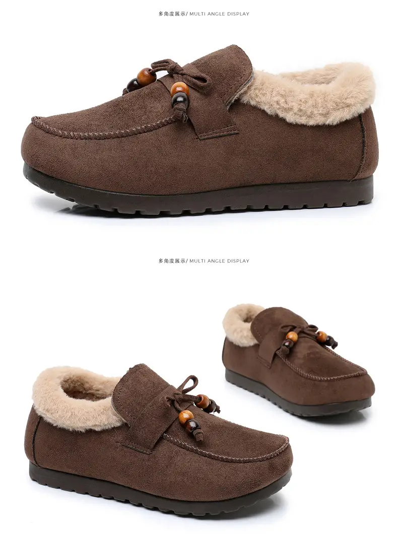 Plush Birkenstock Cotton Shoes for Women 2025 Autumn and Winter New Style Comfortable and Warm Lazy Slip-On Beanie Shoes Loafers Furry Shoes — feature 42