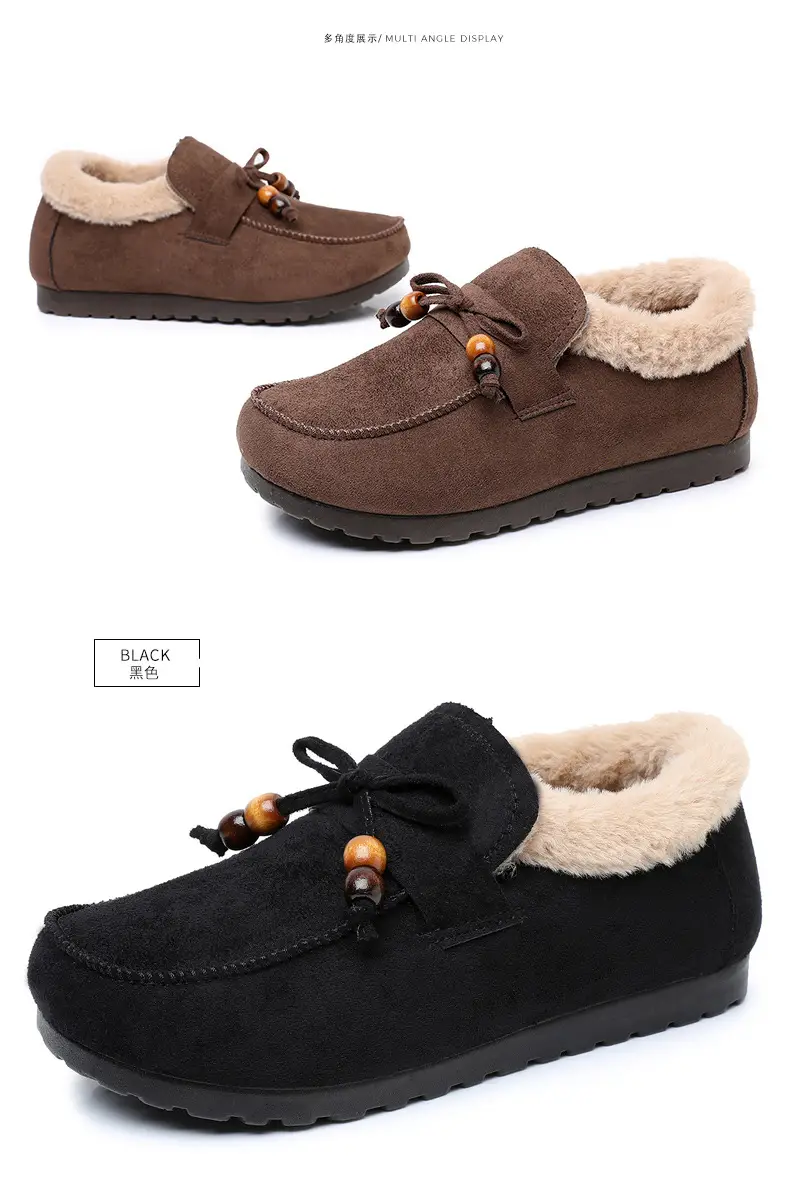 Plush Birkenstock Cotton Shoes for Women 2025 Autumn and Winter New Style Comfortable and Warm Lazy Slip-On Beanie Shoes Loafers Furry Shoes — feature 43
