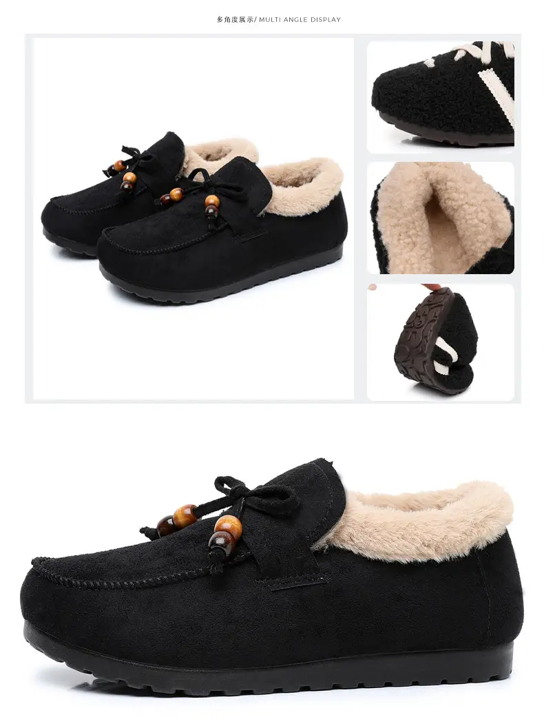 Plush Birkenstock Cotton Shoes for Women 2025 Autumn and Winter New Style Comfortable and Warm Lazy Slip-On Beanie Shoes Loafers Furry Shoes — feature 44
