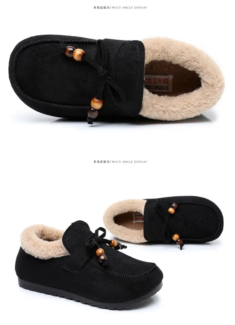 Plush Birkenstock Cotton Shoes for Women 2025 Autumn and Winter New Style Comfortable and Warm Lazy Slip-On Beanie Shoes Loafers Furry Shoes — feature 45
