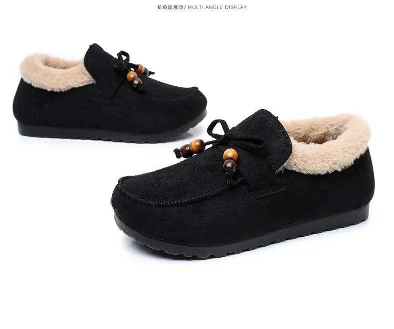 Plush Birkenstock Cotton Shoes for Women 2025 Autumn and Winter New Style Comfortable and Warm Lazy Slip-On Beanie Shoes Loafers Furry Shoes — feature 46