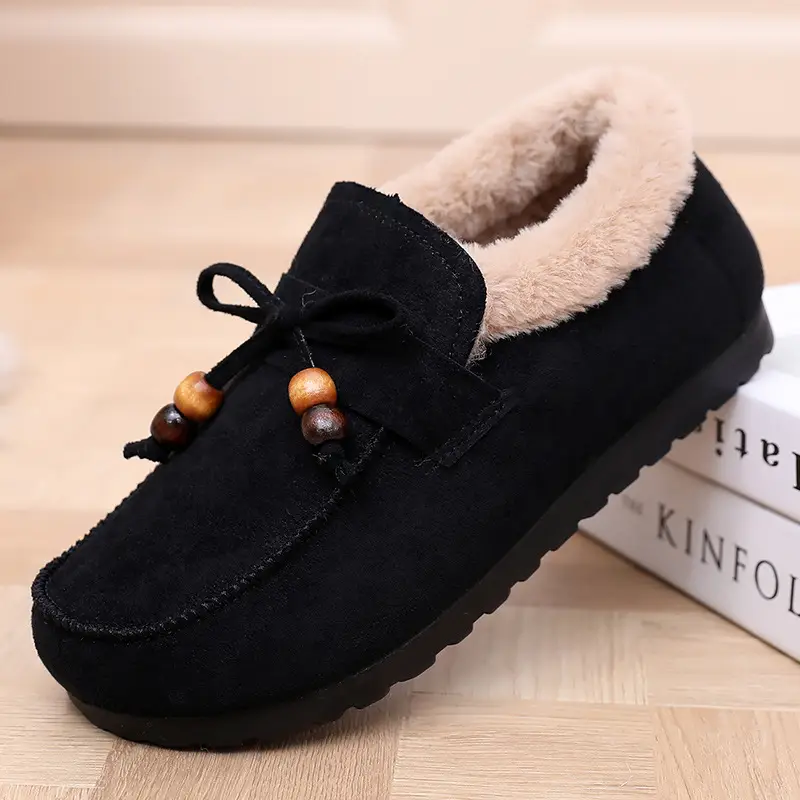 Plush Birkenstock Cotton Shoes for Women 2025 Autumn and Winter New Style Comfortable and Warm Lazy Slip-On Beanie Shoes Loafers Furry Shoes - Image 2