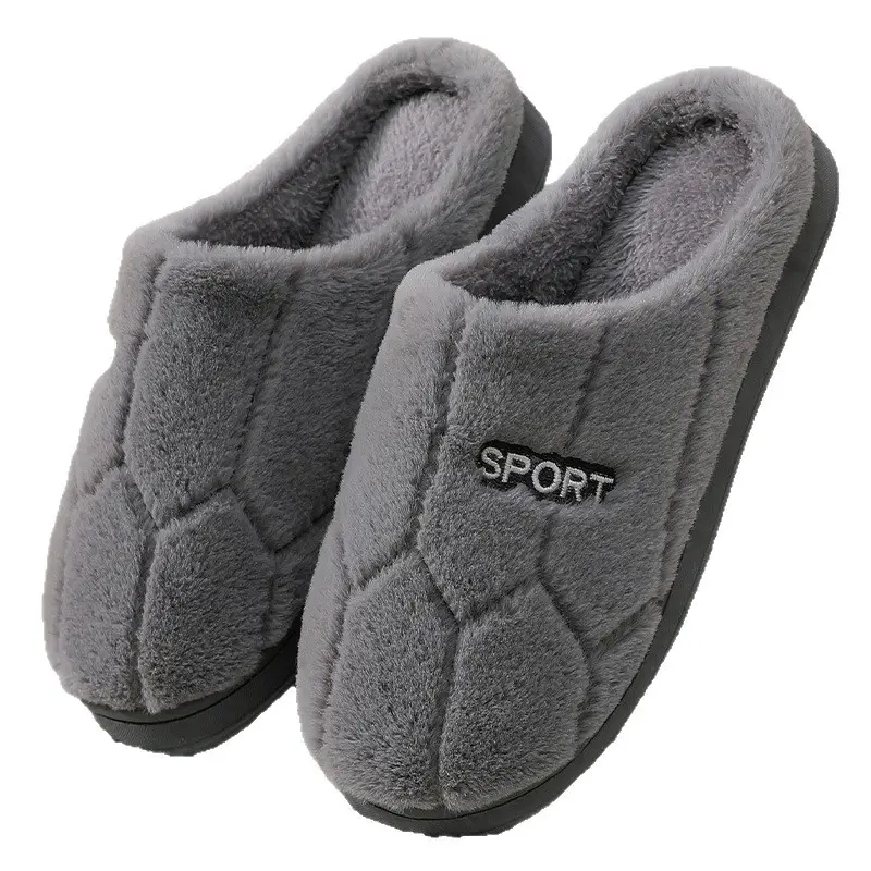 Women Grey Winter Cotton Slippers Warm Indoor - Image 9