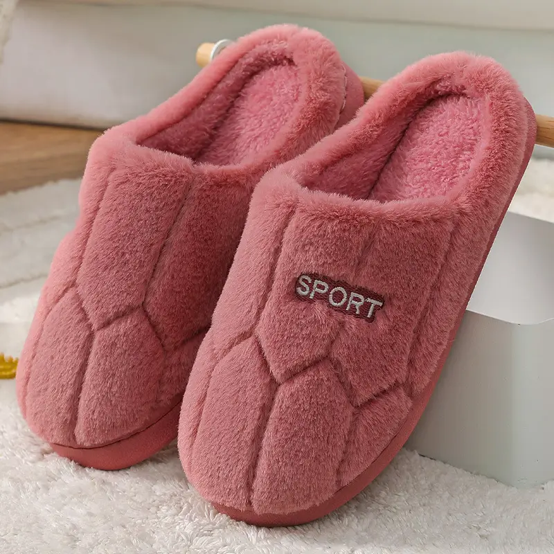 Women Grey Winter Cotton Slippers Warm Indoor — feature 2