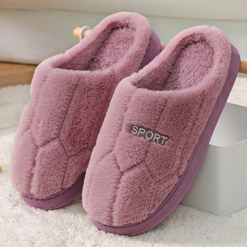 Women Grey Winter Cotton Slippers Warm Indoor — feature 3