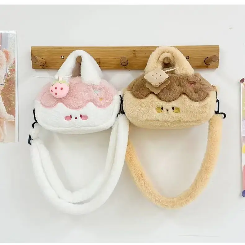 2025 Cute Japanese Style Plush Cake Bag for Girls