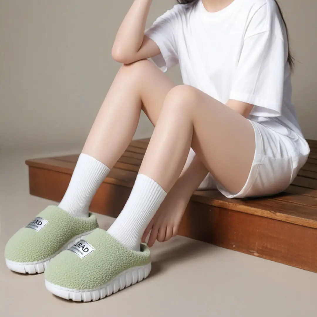Furry Cotton Slippers Silent Soft Bottom Women's Autumn and Winter Home Indoor Warm Non-Slip Plush Home Cotton Slippers for Men - Image 9