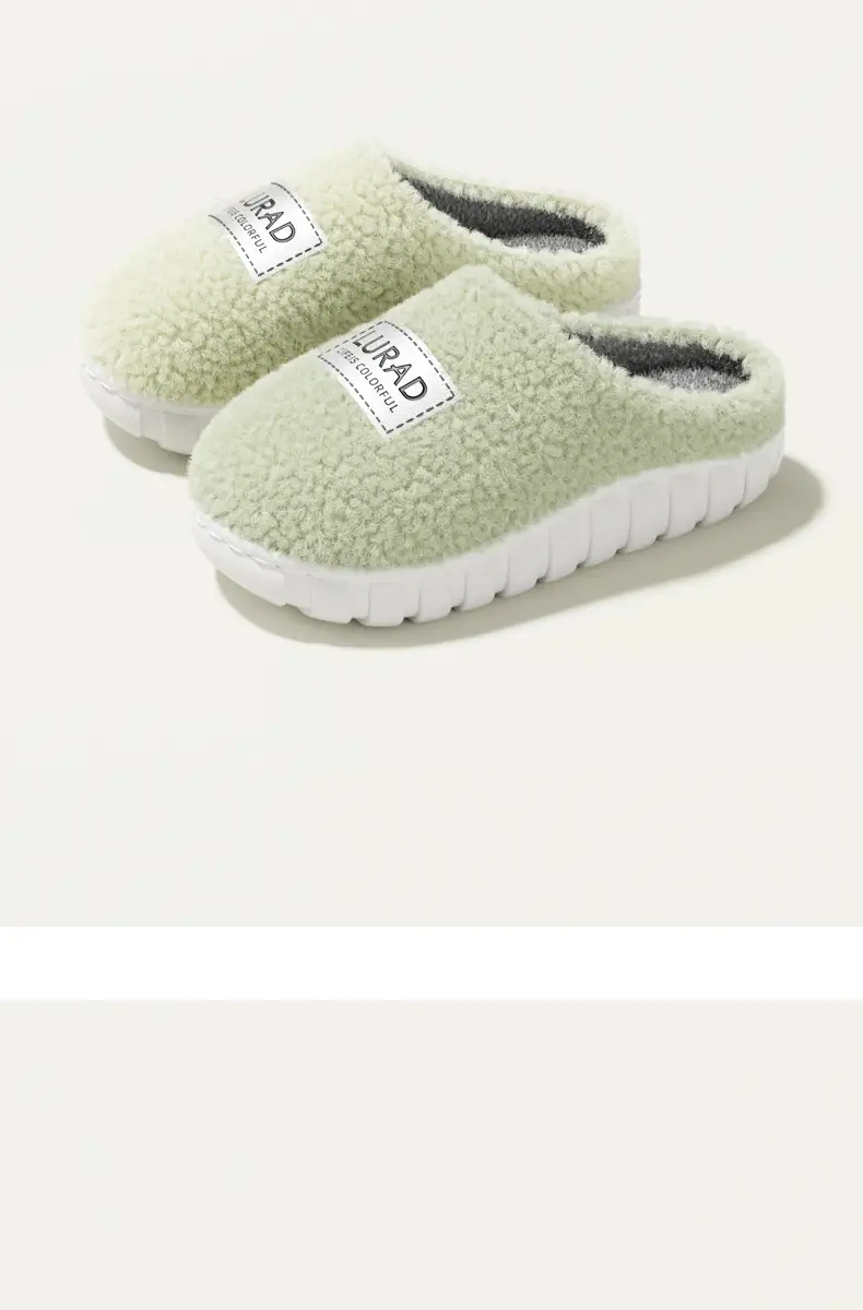 Furry Cotton Slippers Silent Soft Bottom Women's Autumn and Winter Home Indoor Warm Non-Slip Plush Home Cotton Slippers for Men — feature 9