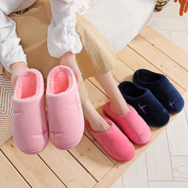 Pink Cotton Slippers for Women Winter Indoor Warm - Image 9