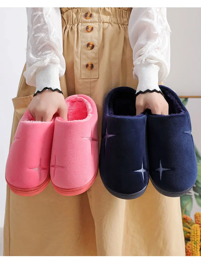 Pink Cotton Slippers for Women Winter Indoor Warm — feature 14