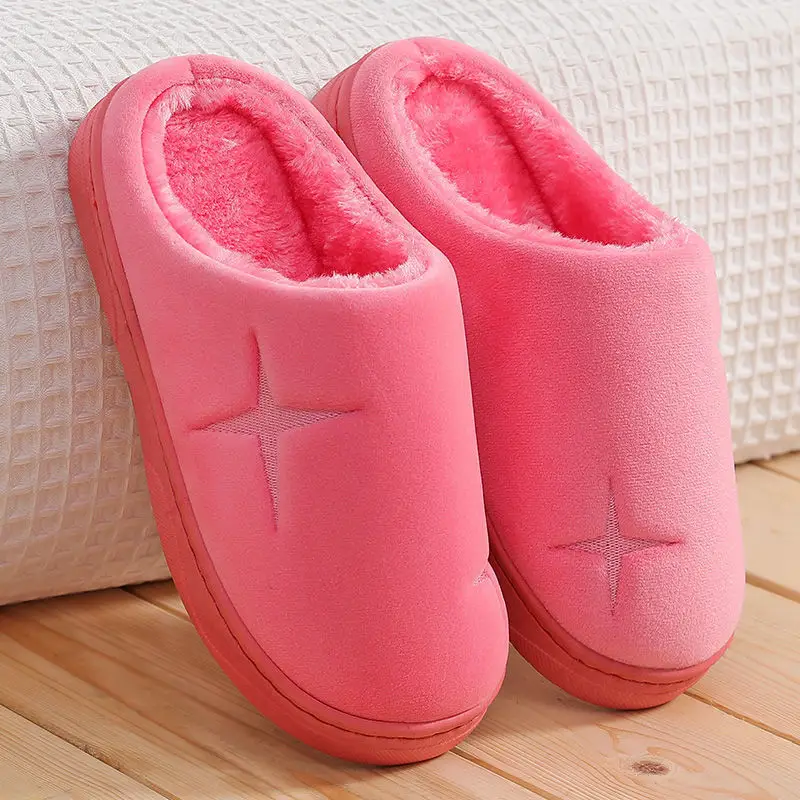 Pink Cotton Slippers for Women Winter Indoor Warm - Image 2