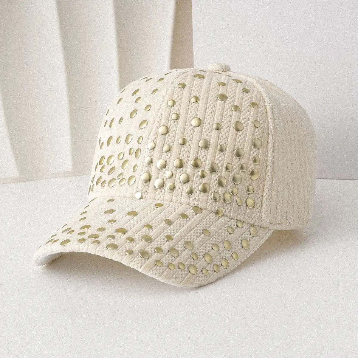 White Embroidered Baseball Cap Winter Outdoor Casual - Image 8