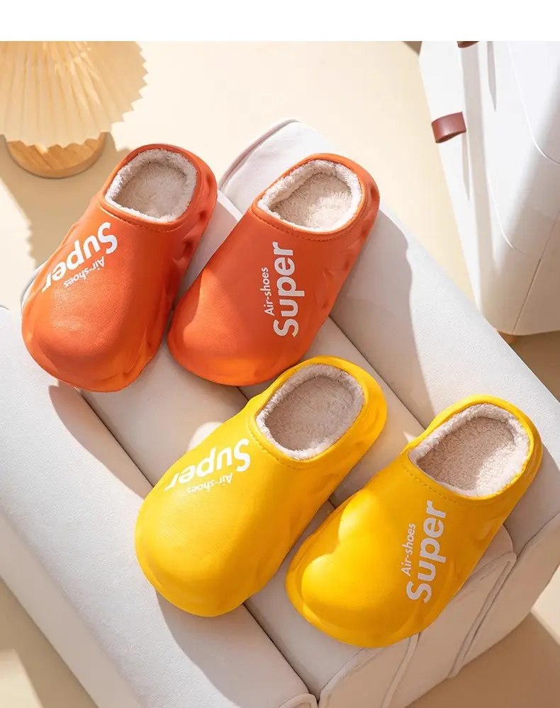 Waterproof Cotton Slippers for Women Winter 2024 New Indoor Home Warm Fleece-Lined Confinement Cotton Shoes for Men to Wear Outside in Winter — feature 37
