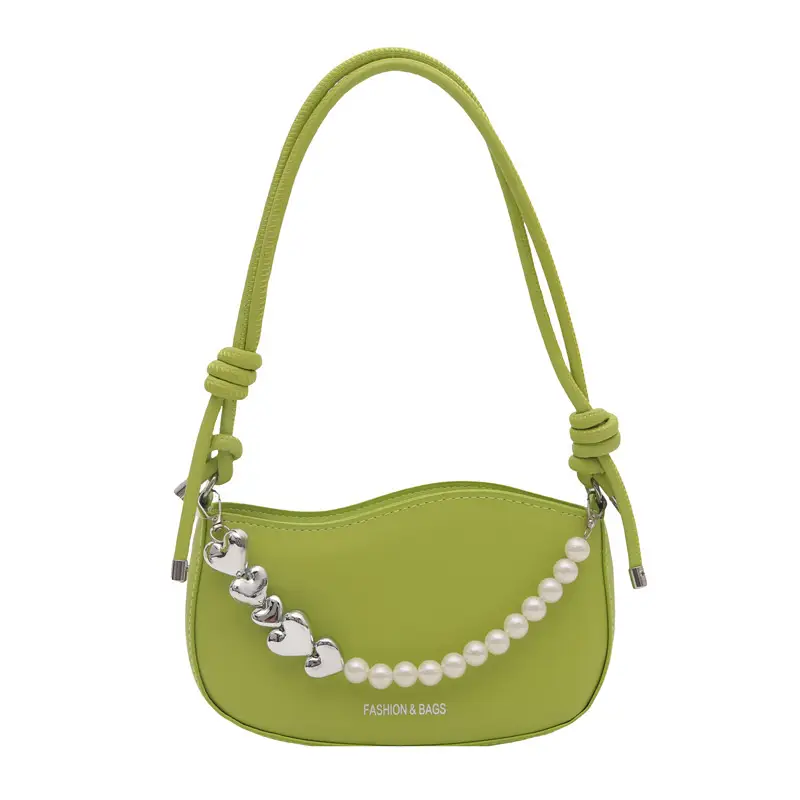 Pearl Chain Crossbody Bag Tan Leather Autumn 2025 - Image 11