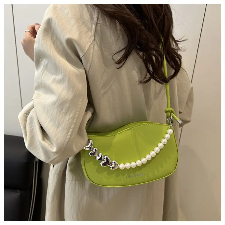 Pearl Chain Crossbody Bag Tan Leather Autumn 2025 — feature 16