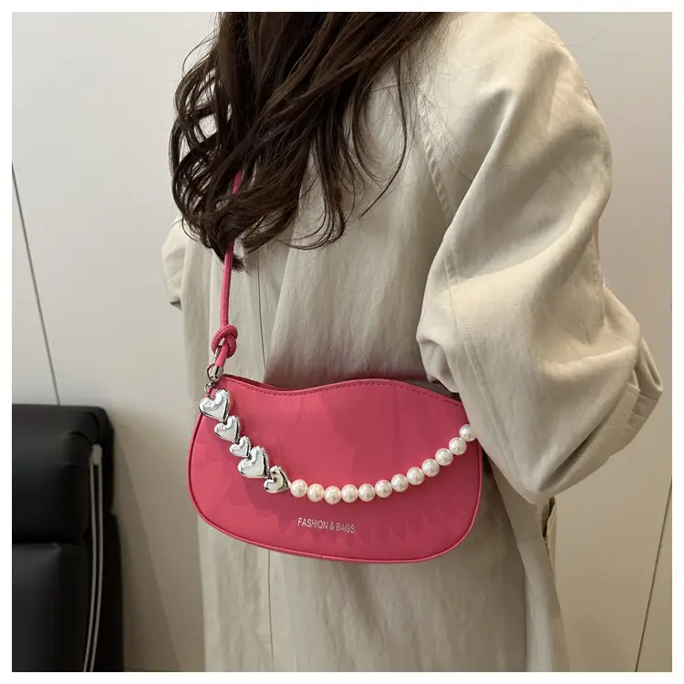 Pearl Chain Crossbody Bag Tan Leather Autumn 2025 — feature 18
