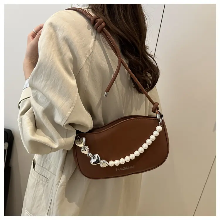 Pearl Chain Crossbody Bag Tan Leather Autumn 2025 — feature 20