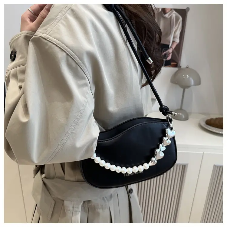 Pearl Chain Crossbody Bag Tan Leather Autumn 2025 — feature 21