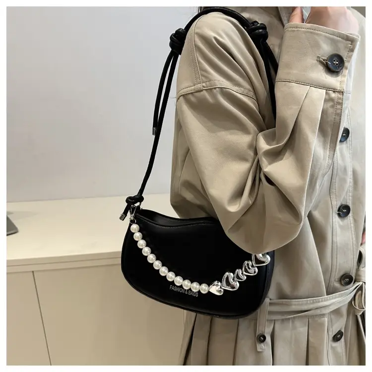 Pearl Chain Crossbody Bag Tan Leather Autumn 2025 — feature 22