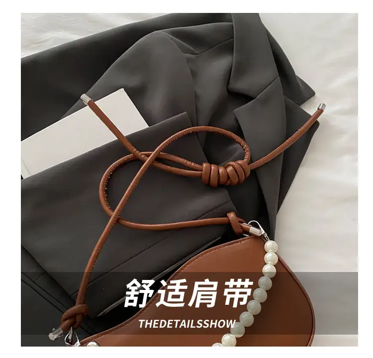 Pearl Chain Crossbody Bag Tan Leather Autumn 2025 — feature 6