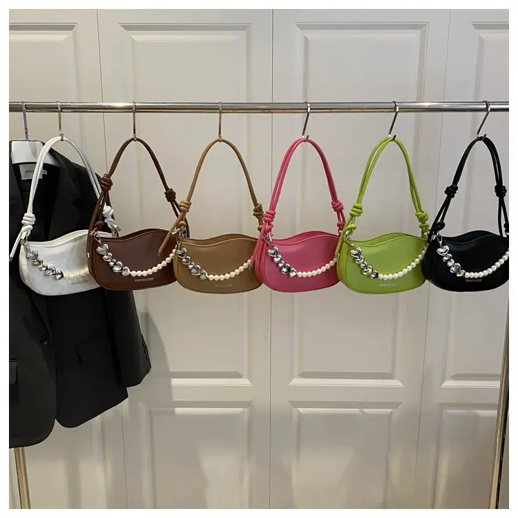 Pearl Chain Crossbody Bag Tan Leather Autumn 2025 — feature 9