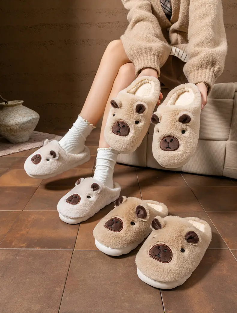 Kapibala Cotton Capybara Slippers Winter Warm Women's — feature 15