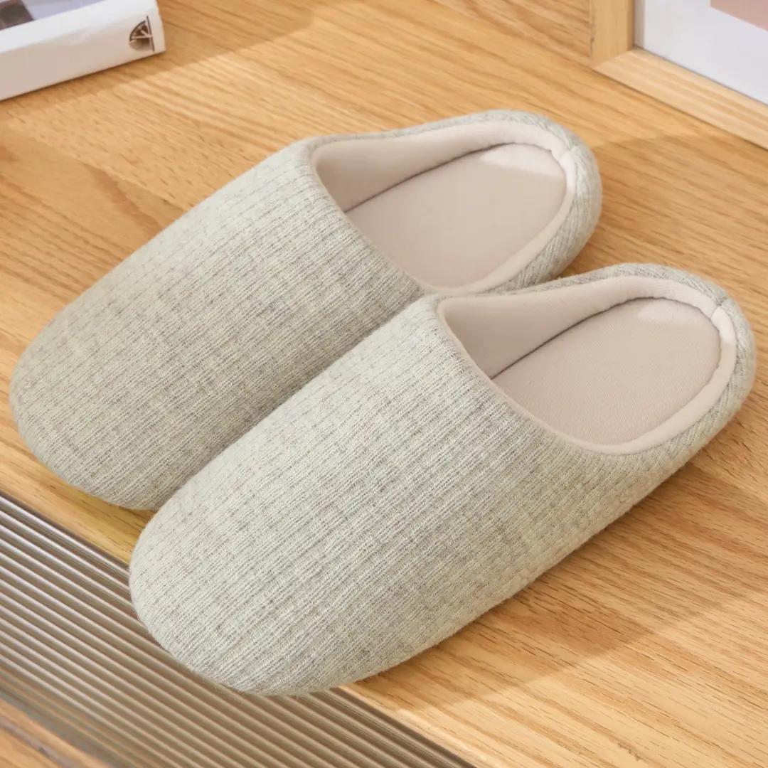 Plush Cotton Slippers with Beef Tendon Sole for Women, Autumn and Winter Indoor Home Thick-Soled Non-Slip Warm Fashionable High-End Cotton Slippers for Men - Image 6