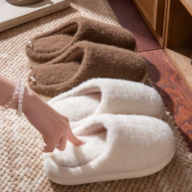 New Cotton Slippers for Women in Autumn and Winter, Home Warm Anti-Slip Thick-Soled Plush Home Slippers, Fleece-Lined Cotton Shoes for Men - Image 6