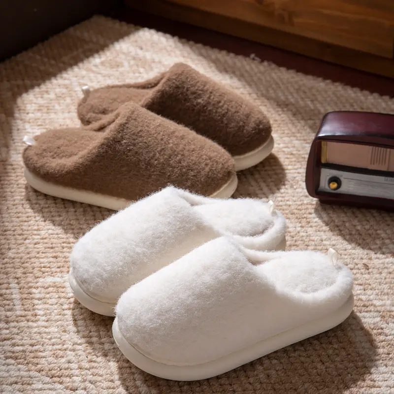 New Cotton Slippers for Women in Autumn and Winter, Home Warm Anti-Slip Thick-Soled Plush Home Slippers, Fleece-Lined Cotton Shoes for Men - Image 8