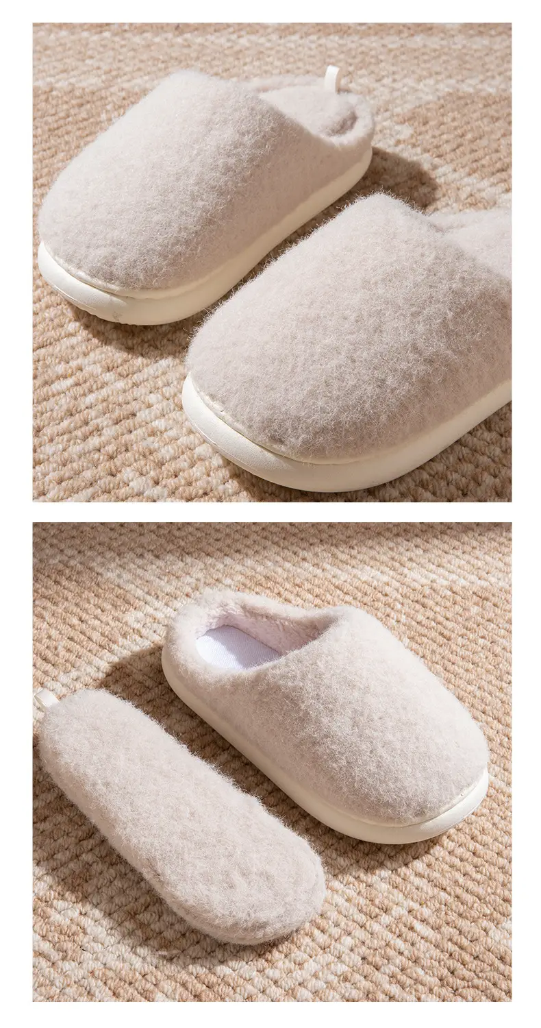 New Cotton Slippers for Women in Autumn and Winter, Home Warm Anti-Slip Thick-Soled Plush Home Slippers, Fleece-Lined Cotton Shoes for Men — feature 9