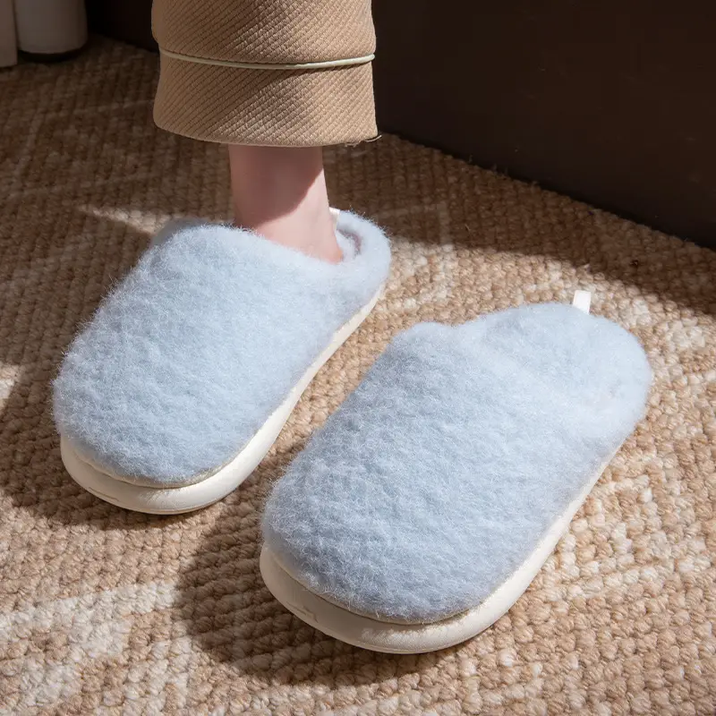 New Cotton Slippers for Women in Autumn and Winter, Home Warm Anti-Slip Thick-Soled Plush Home Slippers, Fleece-Lined Cotton Shoes for Men - Image 3