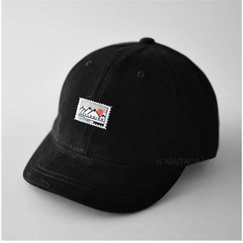 Black Patch Label Baseball Cap Unisex Sunshade - Image 7