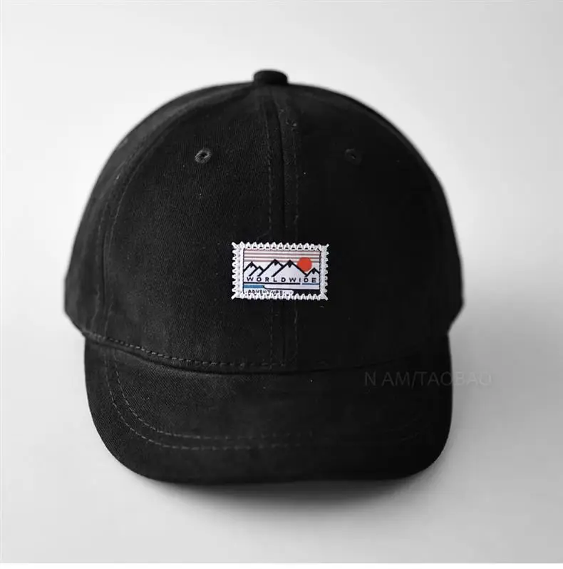 Black Patch Label Baseball Cap Unisex Sunshade — feature 6