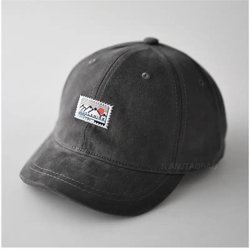 Black Patch Label Baseball Cap Unisex Sunshade - Image 5