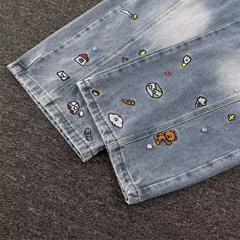 Dark Blue Stretch Jeans with Embroidered Details — feature 12