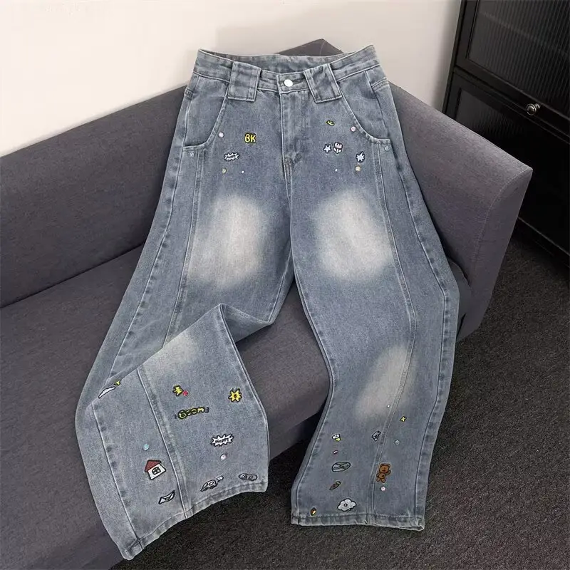 Dark Blue Stretch Jeans with Embroidered Details — feature 14