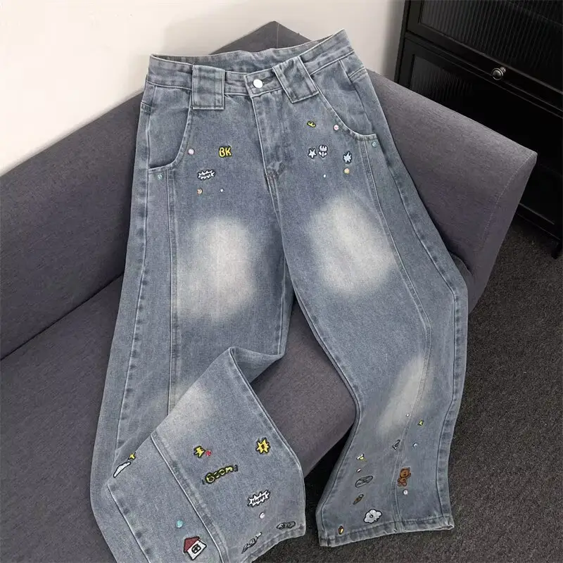 Dark Blue Stretch Jeans with Embroidered Details — feature 15