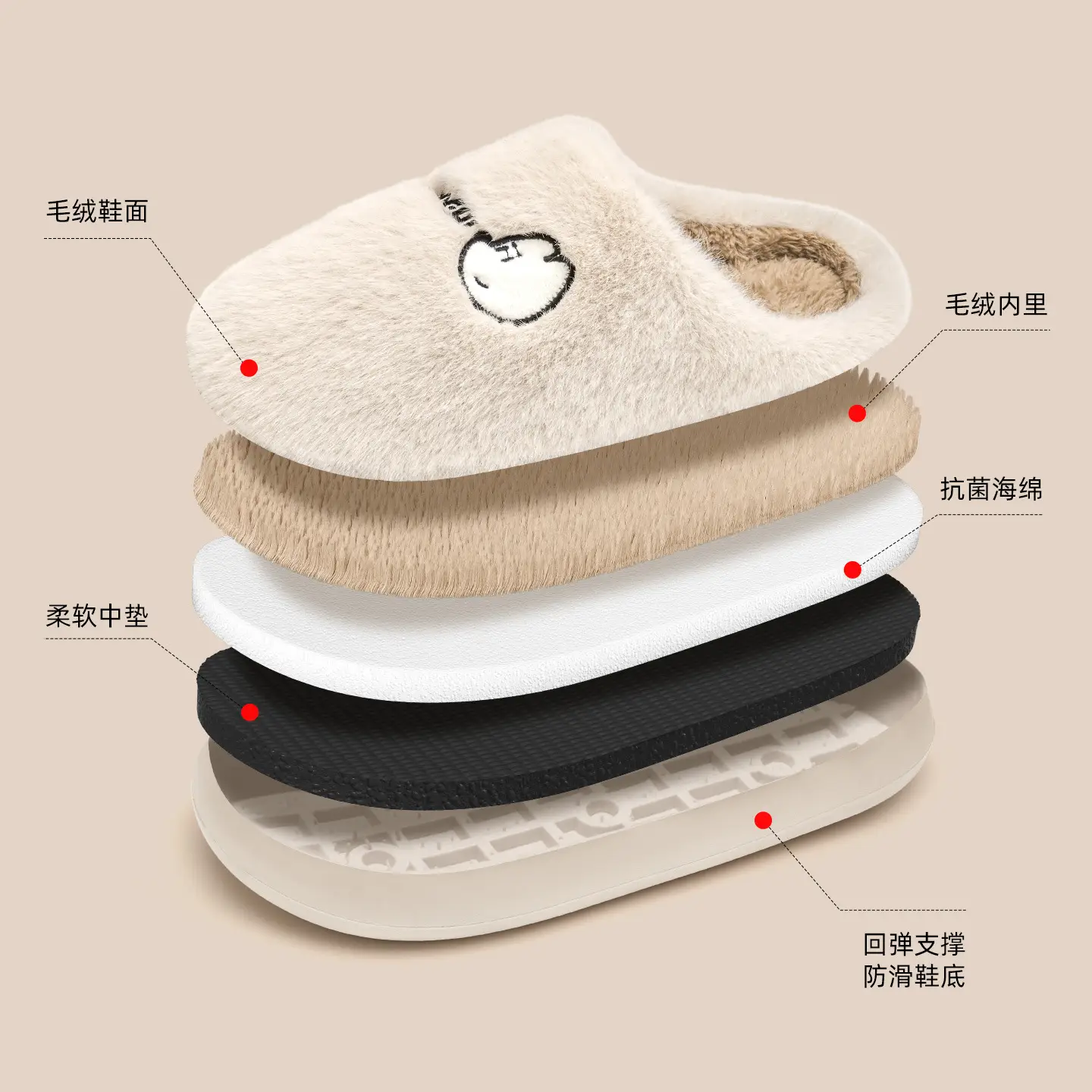 Antibacterial Cotton Slippers for Men Women Autumn Winter 2025 - Image 4