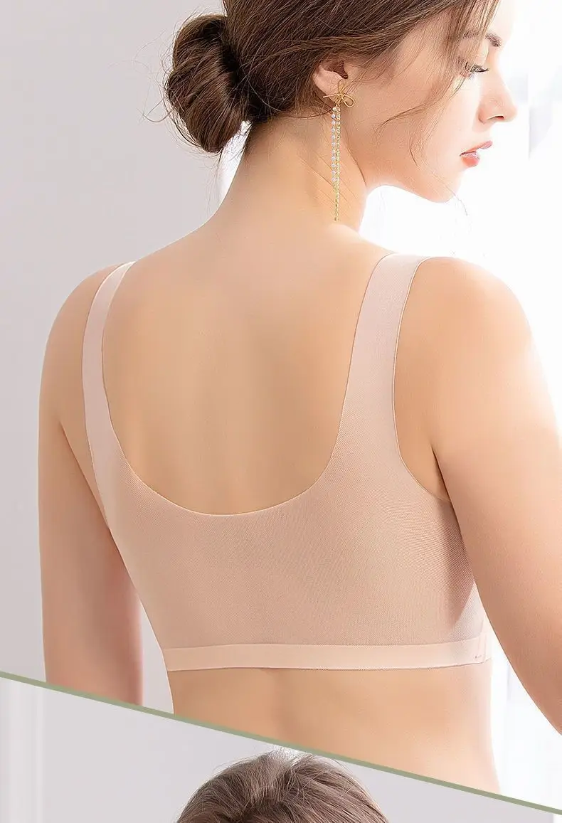 Seamless Plus-Size Women's Underwear, Push-Up, Anti-Sagging, Side Breast Adjustment Bra, Beautiful Back Vest, Bandeau, Full Cup — feature 16