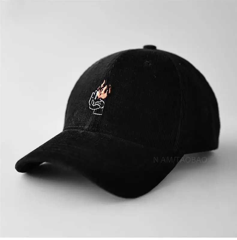 Men Blue Flame Embroidered Baseball Cap — feature 1