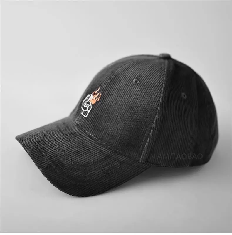 Men Blue Flame Embroidered Baseball Cap — feature 3