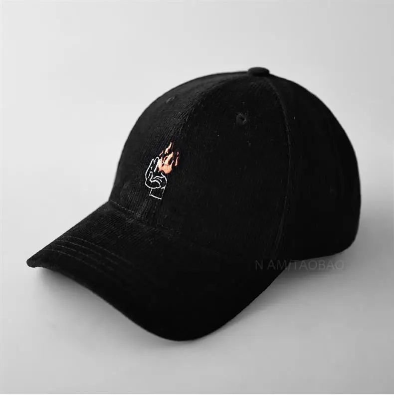 Men Blue Flame Embroidered Baseball Cap — feature 8