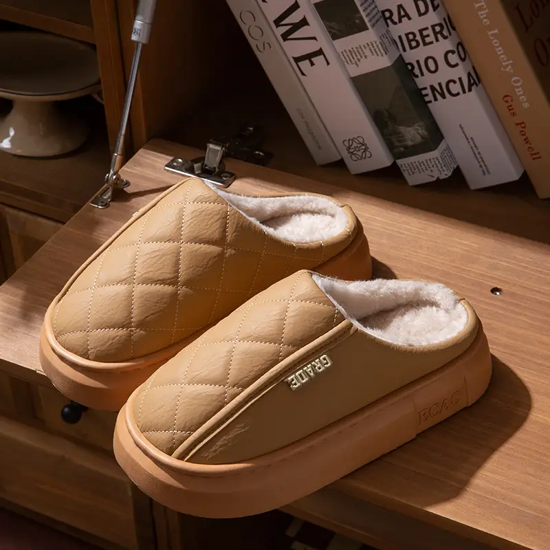 2025 New Waterproof Cotton Slippers for Women, Autumn and Winter Outer Wear, Home Use, Thick-Soled Cotton Slippers for Men - Image 8
