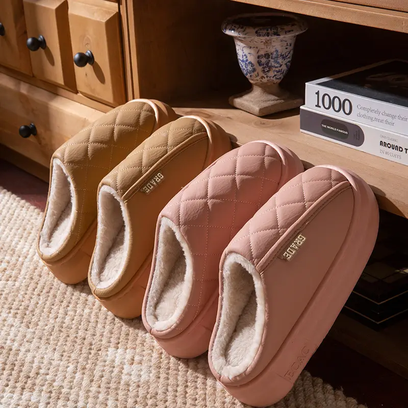 2025 New Waterproof Cotton Slippers for Women, Autumn and Winter Outer Wear, Home Use, Thick-Soled Cotton Slippers for Men - Image 9
