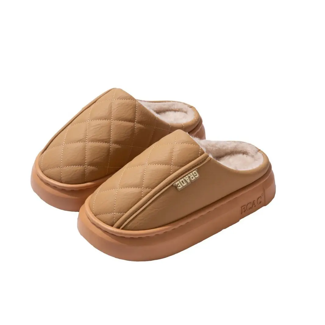 2025 New Waterproof Cotton Slippers for Women, Autumn and Winter Outer Wear, Home Use, Thick-Soled Cotton Slippers for Men - Image 10