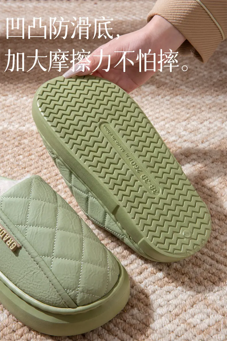 2025 New Waterproof Cotton Slippers for Women, Autumn and Winter Outer Wear, Home Use, Thick-Soled Cotton Slippers for Men — feature 4
