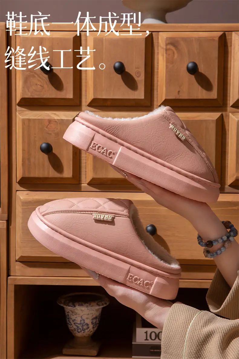 2025 New Waterproof Cotton Slippers for Women, Autumn and Winter Outer Wear, Home Use, Thick-Soled Cotton Slippers for Men — feature 5