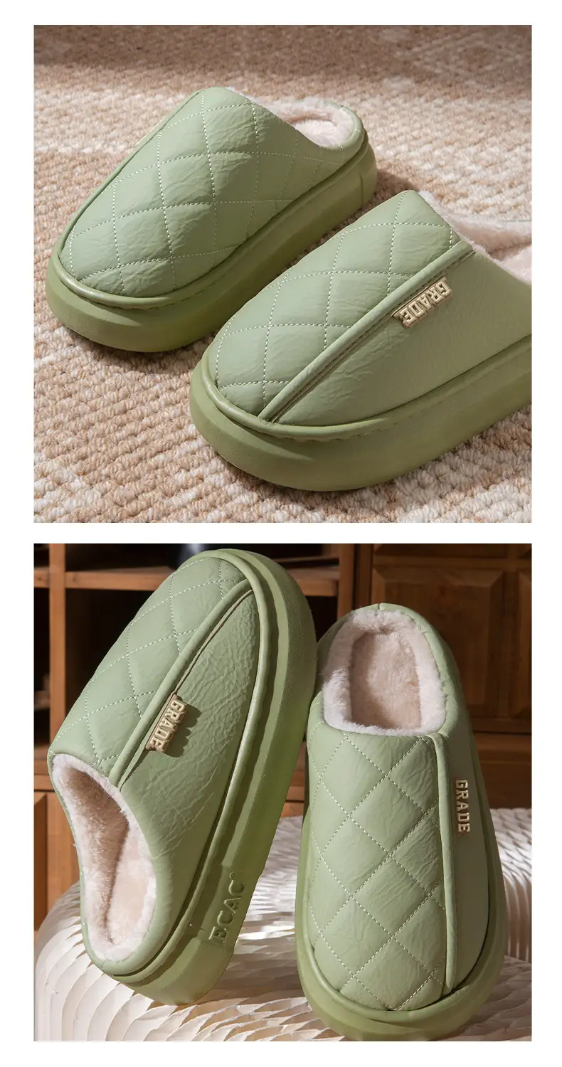 2025 New Waterproof Cotton Slippers for Women, Autumn and Winter Outer Wear, Home Use, Thick-Soled Cotton Slippers for Men — feature 9